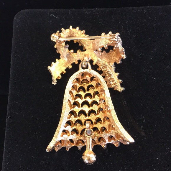 MYW Vintage Christmas Bell - 1960's brooch - Picture 5 of 7